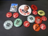 Group of old Pin-backs including Political.