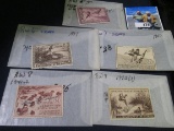 1938-42 RW5-9 Federal Migratory Waterfowl Stamps, all signed.