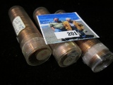 1963, 64, & 65 Solid-date Rolls of Canada Maple Leaf Cents stored in plastic tubes.