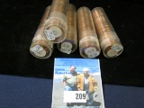 (5) Solid-date Rolls of 1964 Canada Maple Leaf Cents in plastic tubes.