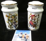 Pair of M.J. Hummel Salt & Pepper Ceramic Shakers. Mint condition.
