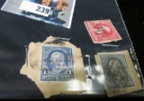 (3) Scott type # 246 & 248 U.S. Stamps. Cancelled.