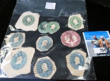 (10) Old Prestamped envelope stamps. Details not determined.