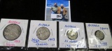1943 Australia Type Set of Silver Coinage. Includes Three & Six Pence as well as a Shilling and Flor