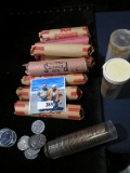 (10) Rolls and a couple of partial tubes of Lincoln Cents. Includes a few World War II Steel Cents,