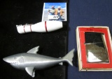 Lighting Unlimited Ottumwa Iowa Cigarette Lighter; Bowling Pin Cigarette Lighter; and a Shark design