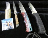 (4) Old fixed blade Knives. At least one is handmade.