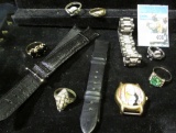 Sylvester & Tweety Watch head; pair of new leather Watch Bands; Bracelet with simulated Diamonds; &