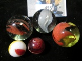 (5) Collector Marbles including shooters.