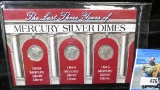 The Last Three Years of Mercury Silver Dimes, 1943, 44, & 45 in a special holder.
