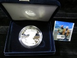 2014W Silver Proof American Eagle Silver Dollar in original government issued box with COA.