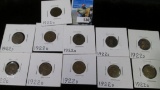 (11) 1922 D Scarce Date Lincoln Cents grading AG-Fine. CDN Bid price is over $150.