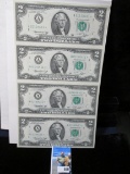 Uncut Sheet of four Star Replacement Series 1976 Two Dollar Federal Reserve Notes in original BEP ho