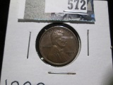 1922 D Lincoln Cent, AU/EF. Semi-key date from a die variety set