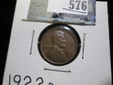 1922 D Lincoln Cent, AU. Semi-key date from a die variety set