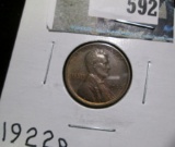 1922 D Lincoln Cent, EF. Semi-key date from a die variety set