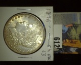 1896 P Morgan Silver Dollar. Brilliant Uncirculated. Nicely toned.