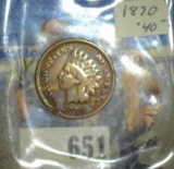 1870 Indian Head Cent, VG.