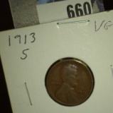 1913 S Lincoln Cent, VG.