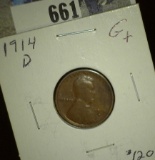 1914 D Lincoln Cent, Key date, Good+.