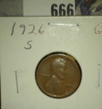 1926 S Lincoln Cent, Good.