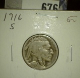 1916 S Buffalo Nickel, Good.