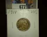 1918 P Buffalo Nickel, VF+.