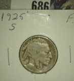 1925 S Buffalo Nickel, Fine.