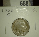 1926 D Buffalo Nickel, Good.