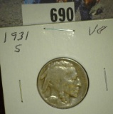 1931 S Buffalo Nickel, VG.