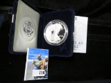 1995 P Silver Proof American Eagle Dollar in original box with COA.