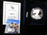 2013 W Silver Proof American Eagle Dollar in original box with COA.