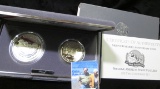 1991 Mount Rushmore two-Coin Proof Set in original box with COA