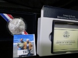 2004 P Lewis & Clark Bicentennial Silver Dollar, Gem BU with COA.