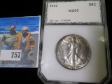 1946 P Walking Liberty Half Dollar, PCI slabbed MS63.