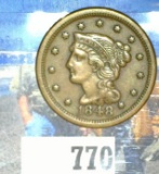 1848 U.S. Large Cent, EF 40.