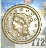 1852 U.S. Large Cent, EF 40.