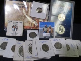 19th Century Indian Head Penny in holder; 2005 P Sacagawea Dollar & 2005 D Kennedy Half Dollar in ca