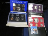 1969 S (milky toning), 1971 S, 77 S, & 89 S U.S. Proof Sets in original boxes of issue.