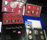 1979 S, 80 S, 82 S, & 83 S U.S. Proof Sets in original boxes of issue.