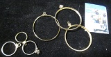 Group of six various size Coin bezels, none tested for metal content.