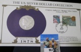 1878 P Morgan Silver Dollar in a special Postmarked cover with stamps issued from Washington D.C. in