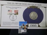 1885 P Morgan Silver Dollar in a special Postmarked cover with stamps issued from Washington D.C. in