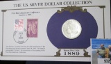 1889 P Morgan Silver Dollar in a special Postmarked cover with stamps issued from Washington D.C. in