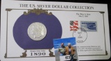 1890 P Morgan Silver Dollar in a special Postmarked cover with stamps issued from Guthrie, Ok in 200