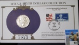 1922 P Peace Silver Dollar in a special Postmarked cover with stamps issued from Washington D.C. in