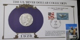 1926 S Peace Silver Dollar in a special Postmarked cover with stamps issued from Washington D.C in 2