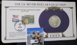 1934 D Peace Silver Dollar in a special Postmarked cover with stamps issued from Washington D.C in 2