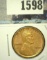 1918 P Lincoln Cent, Mostly Red AU-Unc.