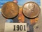 Pair of high grade 1909 P VDB Lincoln Cents.